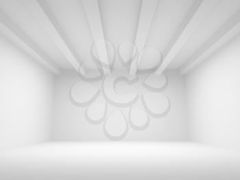 3d abstract white architecture background. Empty room interior