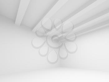 3d abstract architecture background. Empty white room interior
