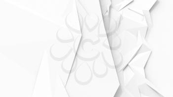 White abstract geometric background with sharp polygon surface