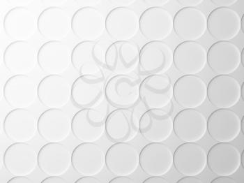 Abstract white background texture with round elements pattern. 3d render