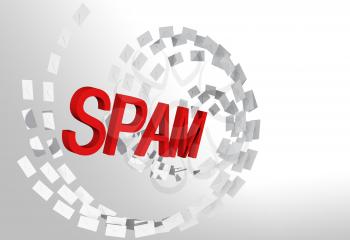 Illustration of Spam e-mail concept with envelopes stream