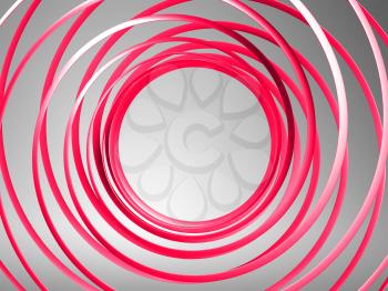 Red abstract 3d spiral background