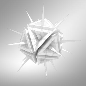 Abstract illustration of a virus as a white sharp object with spikes