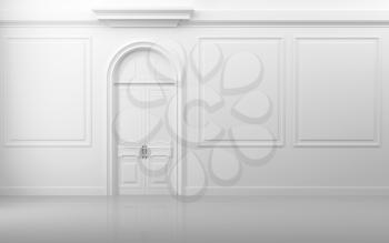 Background texture decoration. White interior with closed door and frames