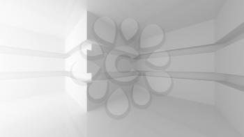 Abstract white empty room interior with corners. 3d render illustration