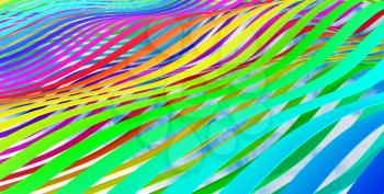 Abstract 3d colorful wave stripes background. Metaphor of rainbow