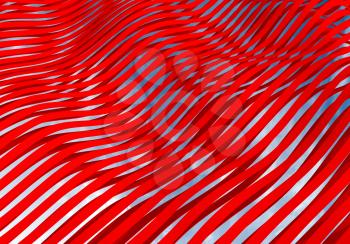 Abstract 3d red wave stripes background
