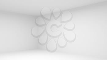 Abstract empty white room interior. 3d render illustration