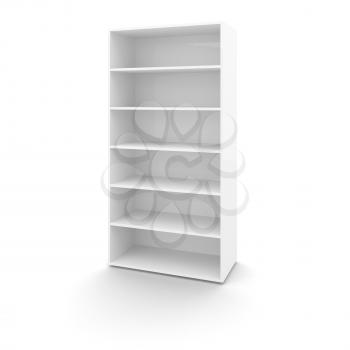 Empty white office cabinet isolated on white background with soft shadow