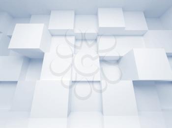 Abstract 3d architecture background with white cubes