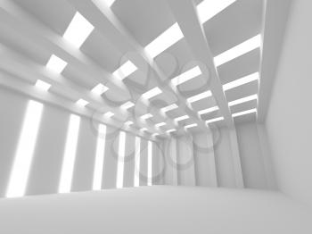 White 3d abstract empty interior with light lines