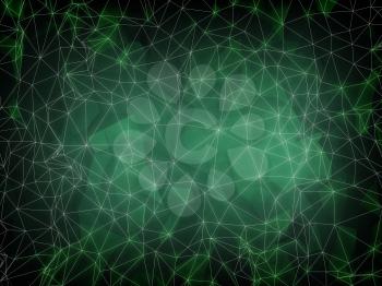 Abstract green digital screen with 3d technology background