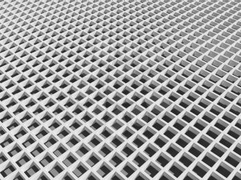 3d abstract architecture background. White square cellular lattice