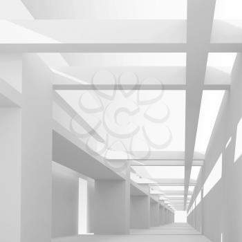 Abstract architecture 3d background with perspective view of empty corridor