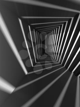 Abstract dark 3d interior background with light beams