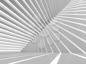 Abstract white 3d interior background with staircase