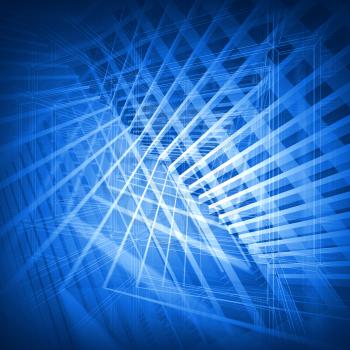 Abstract blue 3d background with geometric pattern 