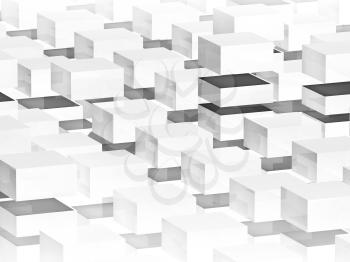 Abstract digital 3d background with white boxes pattern