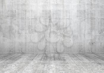Abstract white interior of empty room with concrete wall and floor