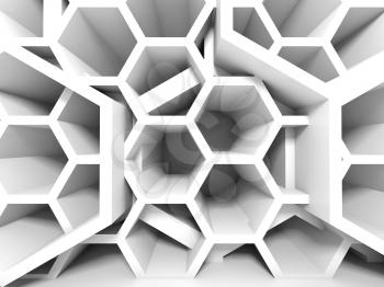Abstract white honeycomb structure. 3d render background