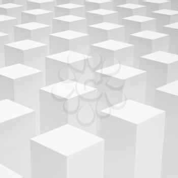 Abstract 3d background with array of identical white boxes