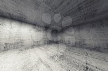 Empty room, abstract concrete 3d interior. Wide angle rendering