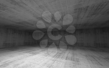 Abstract empty wide room concrete interior. 3d render