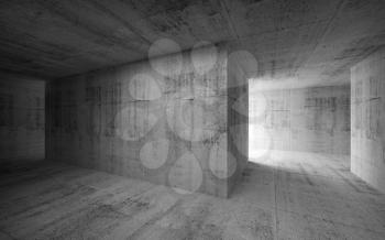 Empty dark abstract concrete interior. 3d render illustration