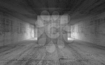 Empty room, abstract concrete interior. 3d render illustration