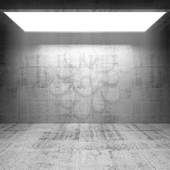 Abstract concrete 3d interior with bright light portal 