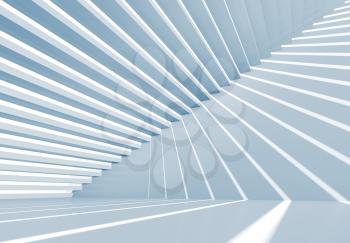 Abstract empty blue 3d interior background with staircase