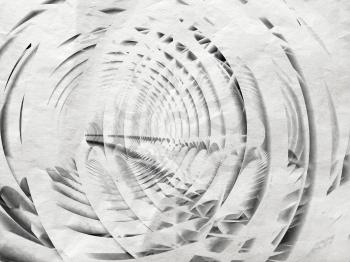 Abstract white spiral illustration background with old gray paper texture