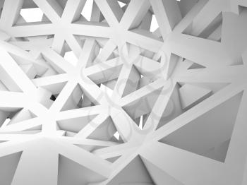 Abstract 3d background with chaotic white triangle wire construction