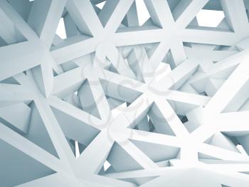 Abstract 3d background with chaotic white triangle polygonal construction