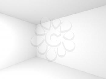 Empty white 3d room interior background with corner and soft shadows