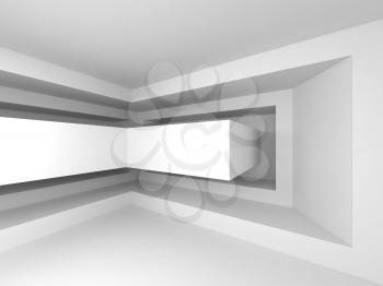 Abstract white 3d interior background with soft shadows