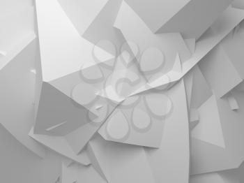Abstract white digital 3d chaotic polygonal surface background texture