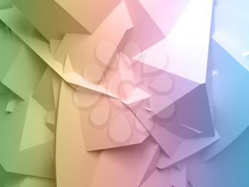 Abstract colorful digital 3d chaotic polygonal surface background texture