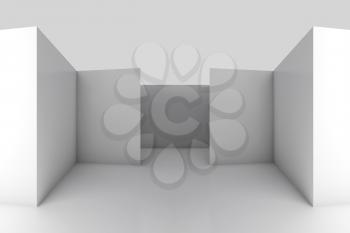 Abstract architectural 3d background with white empty room interior