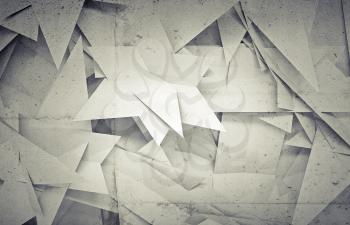 Abstract 3d background with chaotic triangle polygonal pattern and concrete texture