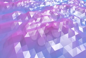 Abstract blue and purple digital 3d low poly surface background texture