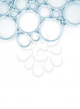 Abstract light blue and white digital 3d background with relief circles pattern