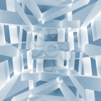 Abstract square background pattern based on a 3d illustration of chaotic braced constructions