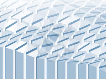 Abstract 3d design background, white and blue polygonal triangle mesh surface