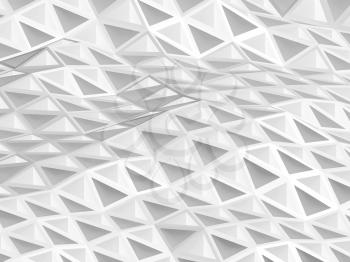 Abstract 3d design background with white polygonal triangle mesh surface
