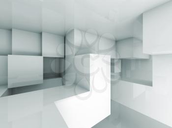 Abstract architecture background with cubes structure on the wall. 3d render illustration