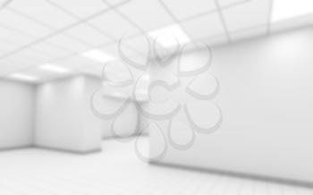 Blurred abstract empty office room interior background, 3d illustration