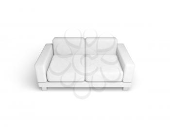 Sofa isolated on white empty interior background, 3d illustration