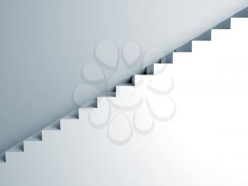 Stairs on the wall, abstract architecture, 3d interior background, digital graphic illustration
