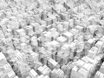 Abstract 3d geometric digital background based on chaotic multi exposure cityscape perspectives, digital illustration